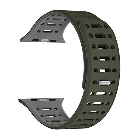 Apple Watch 10 Serisi 46mm Kordon Renkli 3Delikli Esnek Silikon Strap 124