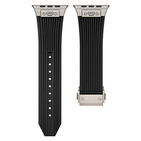 Apple Watch Ultra 1 / 2 49mm Kordon Klipsli Spor Görünümlü Silikon Kordon 113