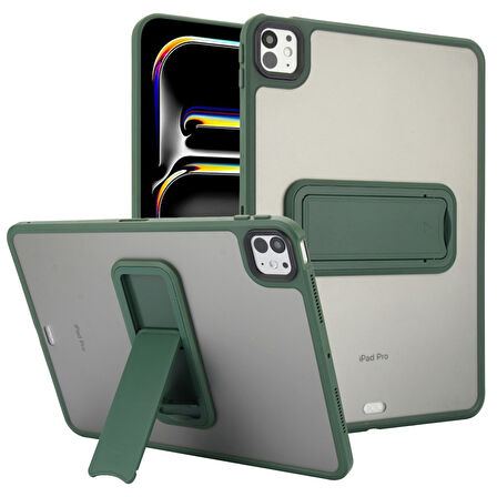 Apple iPad Pro 11inç M4 2024 Kılıf Standlı Arkası Mat Trex Arka Kapak A2836 A2837 A3006