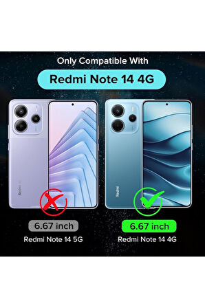 Xiaomi Redmi Note 14 4G Kılıf Şeffaf Silikon Hibrit Case Kapak