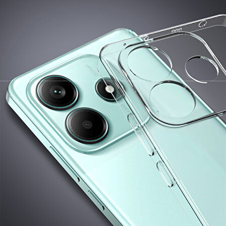 Xiaomi Redmi Note 14 4G Kılıf Şeffaf Silikon Hibrit Case Kapak