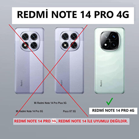 Xiaomi Redmi Note 14 Pro 4G Kılıf Kamera Korumalı Kalın Kenarlı Viera Silikon Case