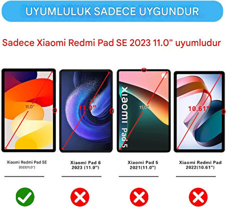 Xiaomi Redmi Pad SE 11inç Kılıf PU Deri Smart Standlı Case