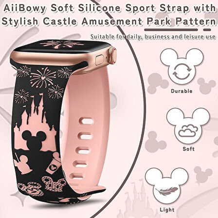 Apple Watch 42/44/45/46/49mm Kordon Leopar Desen Yumuşak Silikon Kordon 2/3/4/5/6/se/7/8/9/10/ultra