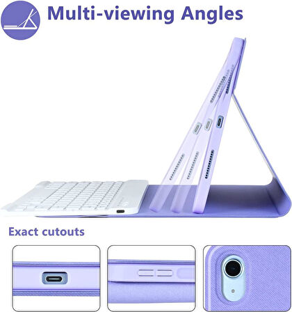 Apple iPad 5. Nesil 9.7" Kılıf 2017 A1822 A1823 Kablosuz Klavyeli Kılıf Mobax