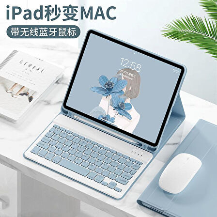 Apple iPad 11.Nesil A16 11inç/10.Nesil 10.9inç Kılıf Kablosuz Klavyeli Kılıf Mobax Türkçe Klavye