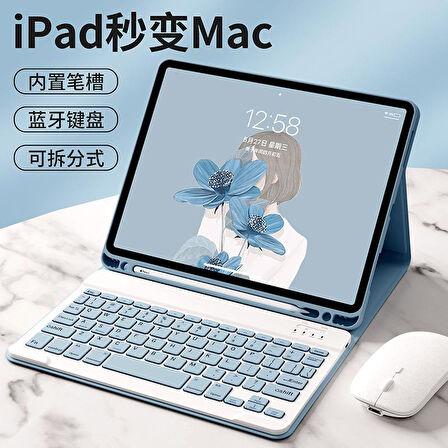 Apple iPad 11.Nesil A16 11inç/10.Nesil 10.9inç Kılıf Kablosuz Klavyeli Kılıf Mobax Türkçe Klavye