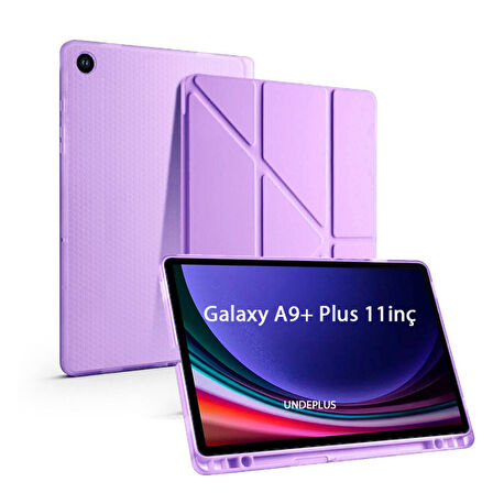 Samsung Galaxy Tab A9 Plus X210 X213 X215 X217 Kılıf Kalem Bölmeli Trifolding Case