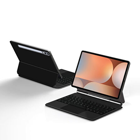 Samsung Galaxy S9 FE / S9 / S7 / S8 Klavyeli Kılıf Magic Keyboard Touchpad Aydınlatmalı Klavye