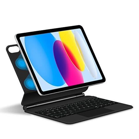 Apple iPad Air 11inç M2/M3 Air 4/5.Nesil 10.9 Klavyeli Kılıf Magic Keyboard Touchpad Aydınlatmalı Klavye 2025-2024