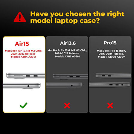 Apple Macbook Air 15inç M2/M3 A2941 A3114 Kılıf Synthetic İpeksi Deri Standlı Havalandırmalı Kapak 2023 2024