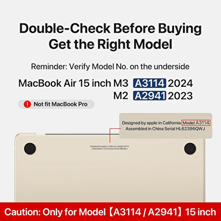 Apple Macbook Air 15inç M2/M3 A2941 A3114 Kılıf Nubuk Üçgen Standlı Havalandırmalı Kapak 2023/2024