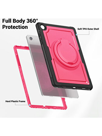 Samsung Galaxy Tab A9 Plus X210 X216 X218 Kılıf Handle Ring Yüzüklü Amour Tank Case Fuji