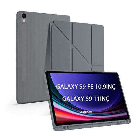 Samsung Galaxy Tab S9 FE X510 X516 Kılıf Kalem Bölmeli Trifolding Case