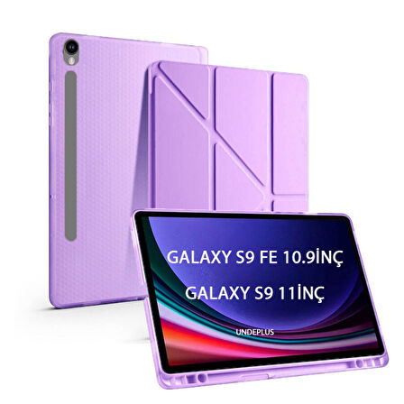 Samsung Galaxy Tab S9 FE X510 X516 Kılıf Kalem Bölmeli Trifolding Case