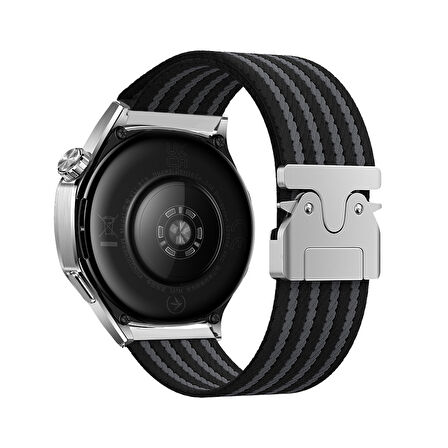 Huawei Watch 3 GT GT2 GT2e GT3 GT4 GT5 Pro 46mm Ultimate SE Elite Kordon Kelebek Klipsli Naylon Kumaş Hasır Örgülü 133