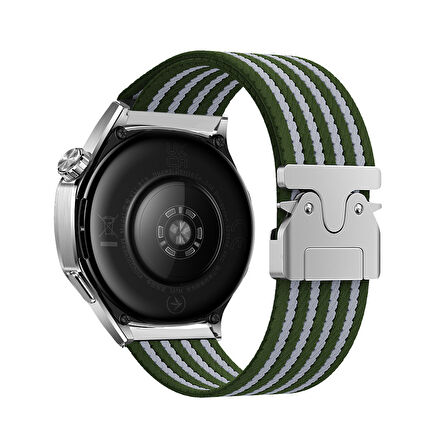 Huawei Watch 3 GT GT2 GT2e GT3 GT4 GT5 Pro 46mm Ultimate SE Elite Kordon Kelebek Klipsli Naylon Kumaş Hasır Örgülü 133