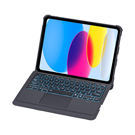 Apple iPad Air 4 10.9 Kılıf Led Işıklı Magnetik Standlı Klavyeli Kılıf A2072 A2316 A2324 A2325