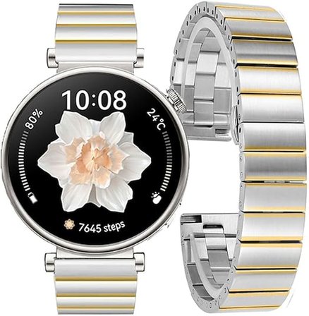 Huawei Watch GT 5 Pro 42mm/ GT 5 41mm/GT 4 41mm (18mm uyumlu) Kordon Baklalı Metal Kordon