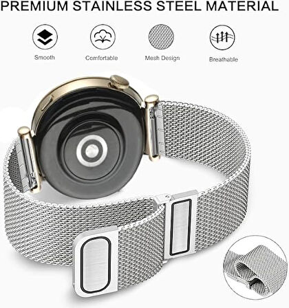 Huawei Watch GT 5 Pro 42mm/ GT 5 41mm/GT 4 41mm (18mm uyumlu) Kordon Çift Mıknatıslı Milano Loop Metal Kordon