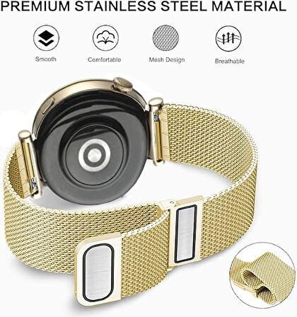 Huawei Watch GT 5 Pro 42mm/ GT 5 41mm/GT 4 41mm (18mm uyumlu) Kordon Çift Mıknatıslı Milano Loop Metal Kordon