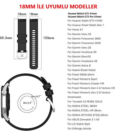Huawei Watch GT 5 Pro 42mm/ GT 5 41mm/GT 4 41mm (18mm uyumlu) Kordon Çift Mıknatıslı Milano Loop Metal Kordon