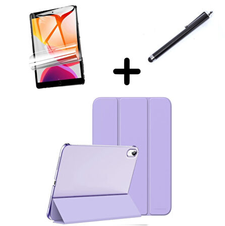 Apple iPad Air 13inç M2 Kılıf SET PU Deri Smart Tablet Kilifi Ekran Koruyucu + Kalem A2898 A2899 A2900