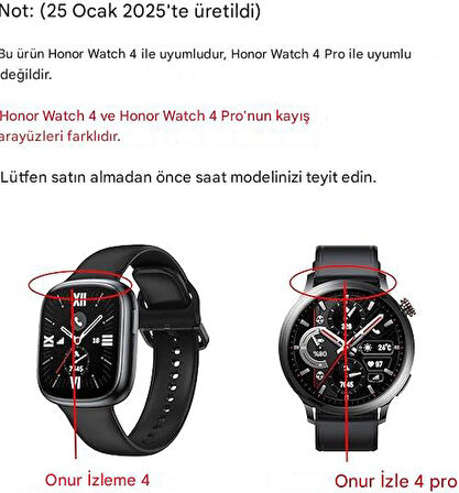 Honor Watch 4 Kordon Spor Silikon Kordon Mix
