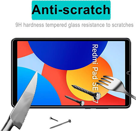 MobaxAksesuar Xiaomi Redmi Pad SE 8.7inç Tablet Temperli Cam Ekran Koruyucu
