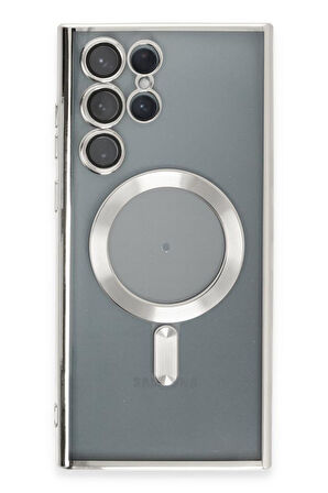 Samsung Galaxy S25 Ultra Kılıf Magsafe Kamera Lensli Korumalı Şeffaf Silikon Kapak