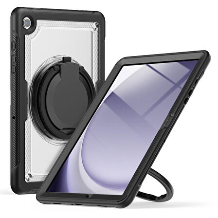 Samsung Galaxy Tab A9 Plus X210 X216 X218 Kılıf Handle Ring Yüzüklü Amour Tank Case Fuji