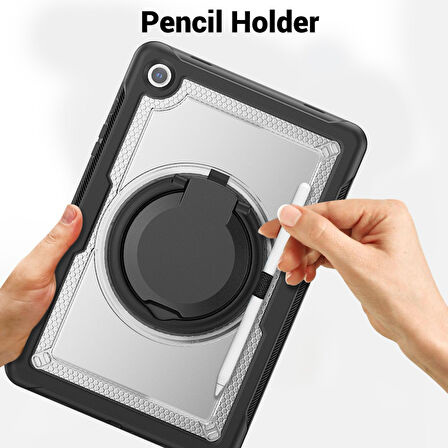 Samsung Galaxy Tab A9 Plus X210 X216 X218 Kılıf Handle Ring Yüzüklü Amour Tank Case Fuji