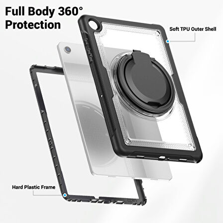 Samsung Galaxy Tab A9 Plus X210 X216 X218 Kılıf Handle Ring Yüzüklü Amour Tank Case Fuji