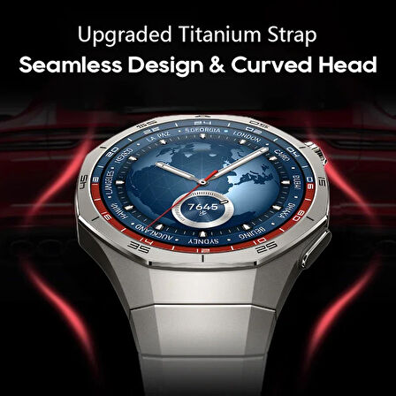 Huawei Watch GT 5 Pro 46mm Kordon Baklalı Metal Kordon Titanyum Saate Orjinal 1e-1 Uyum+Kısıltma Apratı