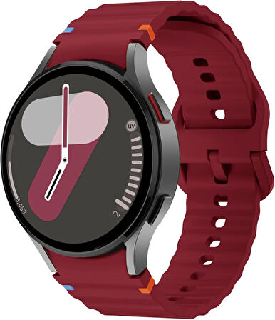 Samsung Galaxy Watch 4 5 6 7 FE 40 40 44 Classic 42 43 46 47 mm Kordon Dekoratif Örgü Çizgili Spor Silikon Kayış
