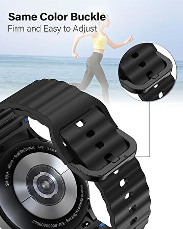 Huawei Watch 3 GT GT2 GT2e GT3 GT4 GT5 Pro 46mm Ultimate SE Elite Kordon Dekoratif Örgü Çizgili Spor Silikon Kayış