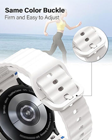 Movetime MT42X MT46X MT43A Amazfit GTS Bip 20mm Kordon Dekoratif Örgü Çizgili Spor Silikon Kayış