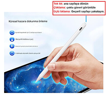 iPad Air 11inç /Pro/Air 13inç Uyumlu Avuç İçi Red/Eğim Stylus Dokunmatik Kalemi/Tüm ipadlar 17