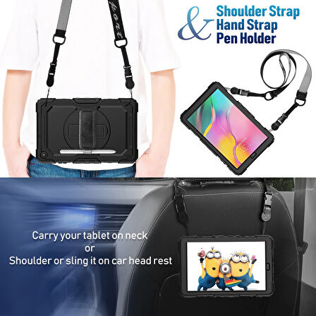 Samsung Galaxy Tab S7 FE LTE T737 T736 T733 T730 Kılıf Defender Askılı Pars Case Fuji