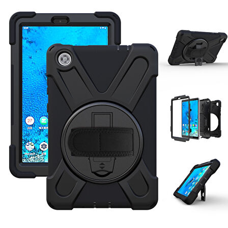 Lenovo Tab M10 3. Nesil TB-328FU T610 Kılıf Defender Askılı Zırhlı Tank Case