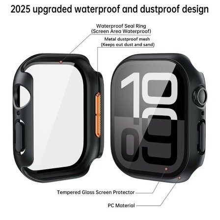Apple Watch 44mm Deniz Havuz için Su Geçirmez Ekran Koruyuculu Kasa Koruyucu