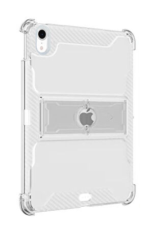 Apple iPad 11.Nesil A16 11inç/10.Nesil 10.9inç Kılıf Kalem Bölemli Standlı Darbelere Dayanıklı Şeffaf Kapak