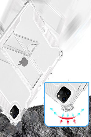 Apple iPad 11.Nesil A16 11inç/10.Nesil 10.9inç Kılıf Kalem Bölemli Standlı Darbelere Dayanıklı Şeffaf Kapak