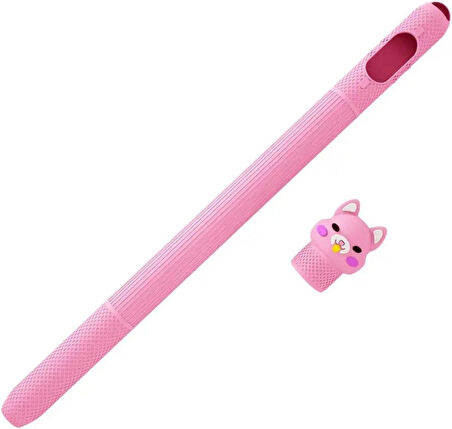 Apple Pencil 2. Nesil Uyumlu Koruyucu Silikon Kılıf Kaydırmaz Sevimli Kedi Figürlü (KALEM DEĞİLDİR!)