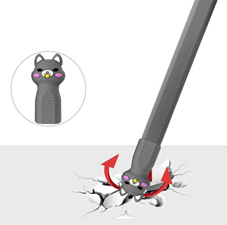 Apple Pencil 2. Nesil Uyumlu Koruyucu Silikon Kılıf Kaydırmaz Sevimli Kedi Figürlü (KALEM DEĞİLDİR!)