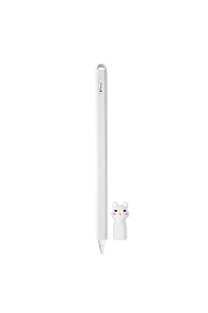 Apple Pencil 2. Nesil Uyumlu Koruyucu Silikon Kılıf Kaydırmaz Sevimli Kedi Figürlü (KALEM DEĞİLDİR!)