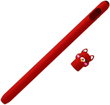 Apple Pencil 2. Nesil Uyumlu Koruyucu Silikon Kılıf Kaydırmaz Sevimli Kedi Figürlü (KALEM DEĞİLDİR!)