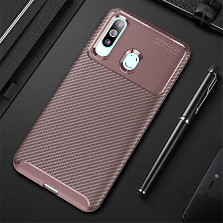Samsung Galaxy A20S Kılıf Karbon Silikon Case