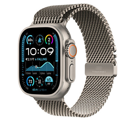 Apple Watch Ultra 1/2/3 49mm Kordon Gerçek Titanyum Hasır Metal Band 100