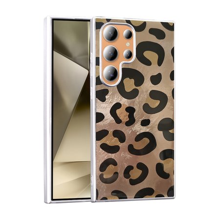 Samsung Galaxy S23 Ultra Kılıf Leopar Kurdele Ekose Desenli Mep Kapak
